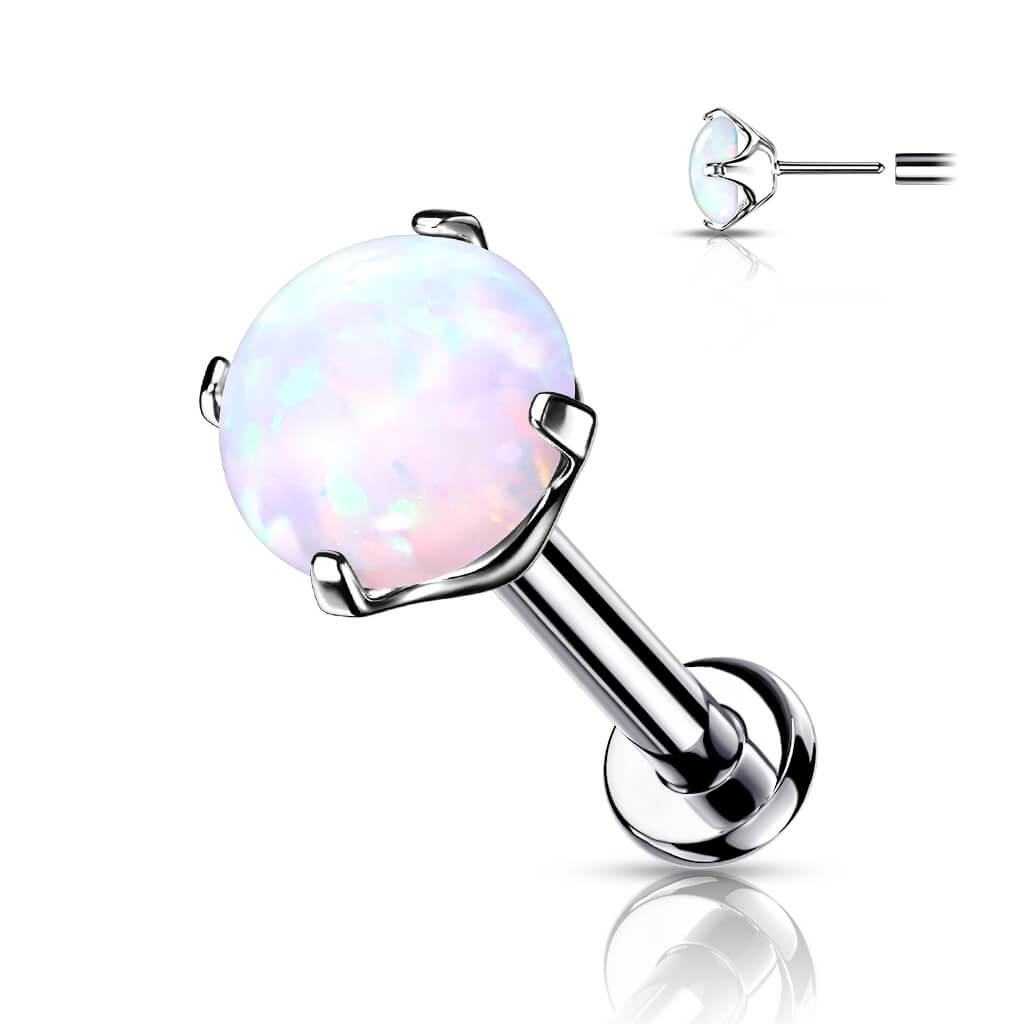 Titane Labret Opale Argent Enfoncer