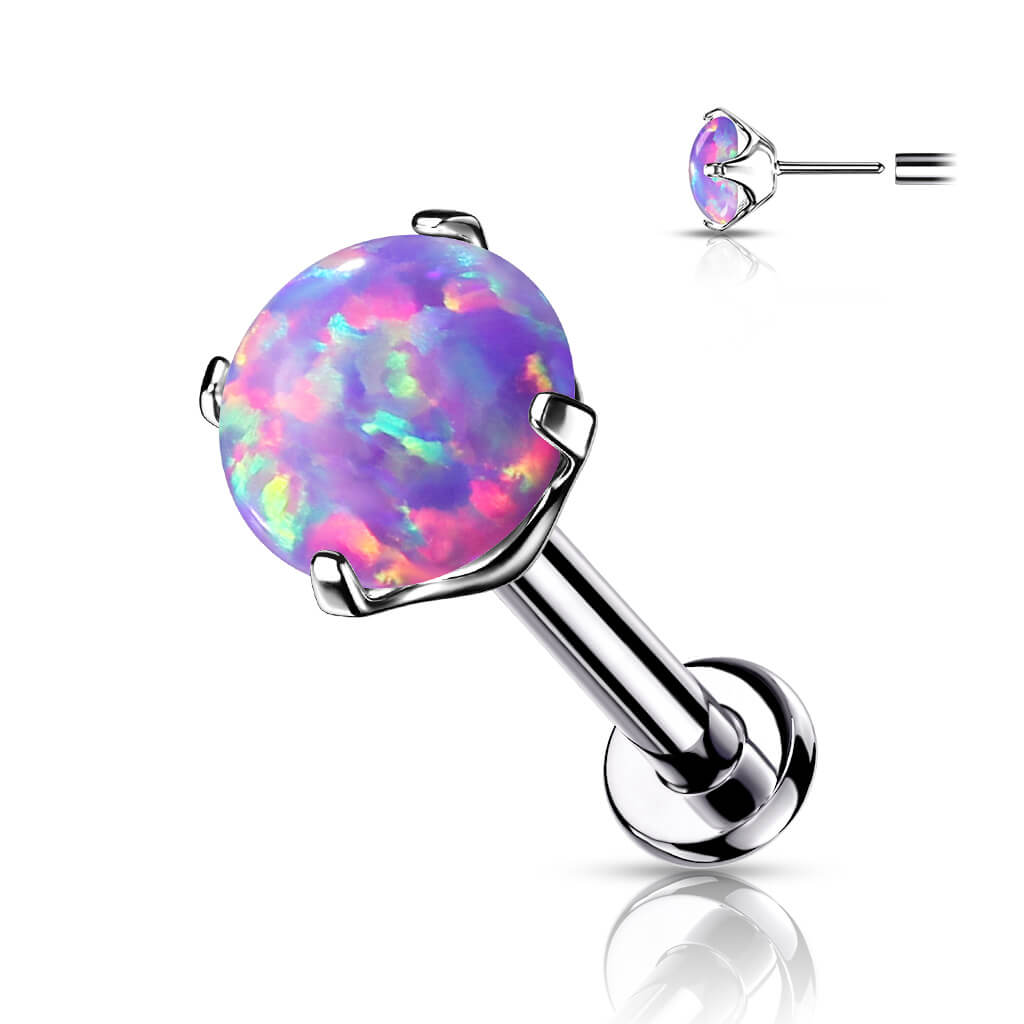 Titane Labret Opale Argent Enfoncer