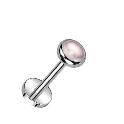 Titanio Labret Tondo con pietra naturale Push-In