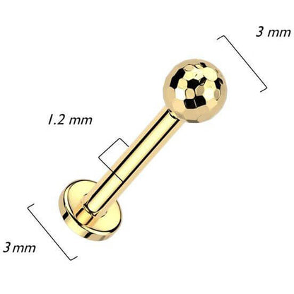 Titanium Labret multi-faced ball Push-In