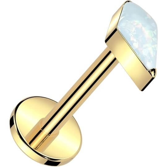 Tytan labret cyrkonia opal w kształcie diamentu push-in