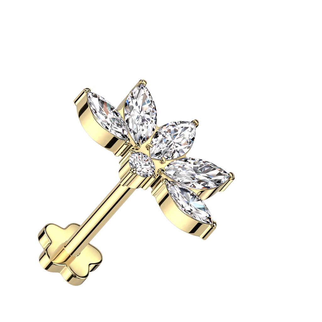 Titane Labret Marquises Zircone Enfoncer