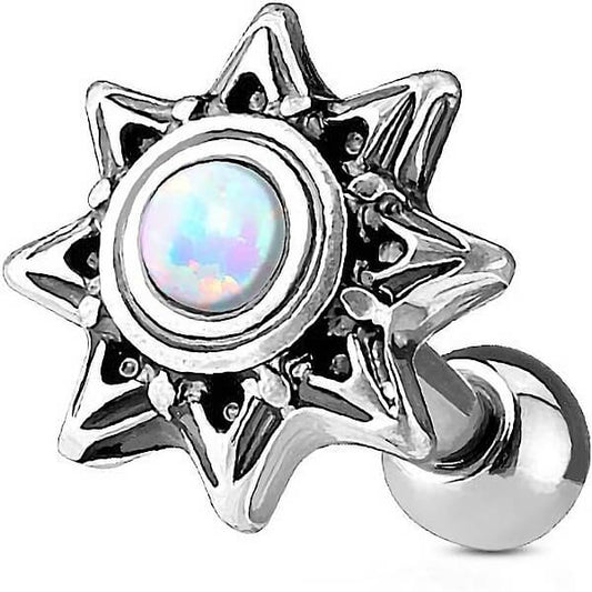 Barbell Stern Opal Silber