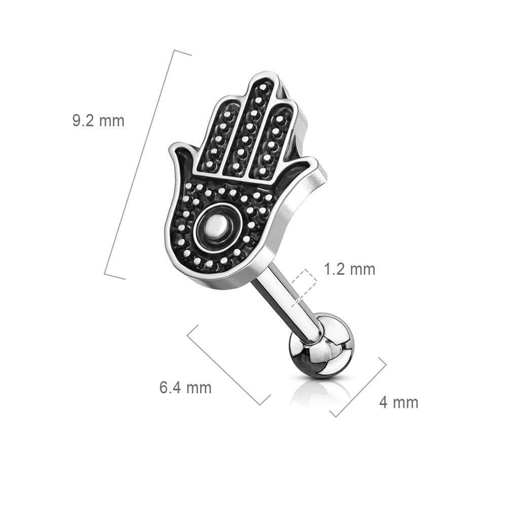 Barre Hamsa Argent