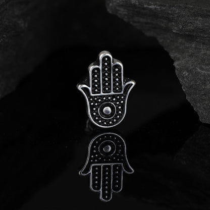 Barbell Hamsa Silver