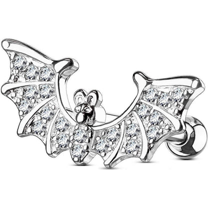 Barre Chauve-souris Zircone Argent