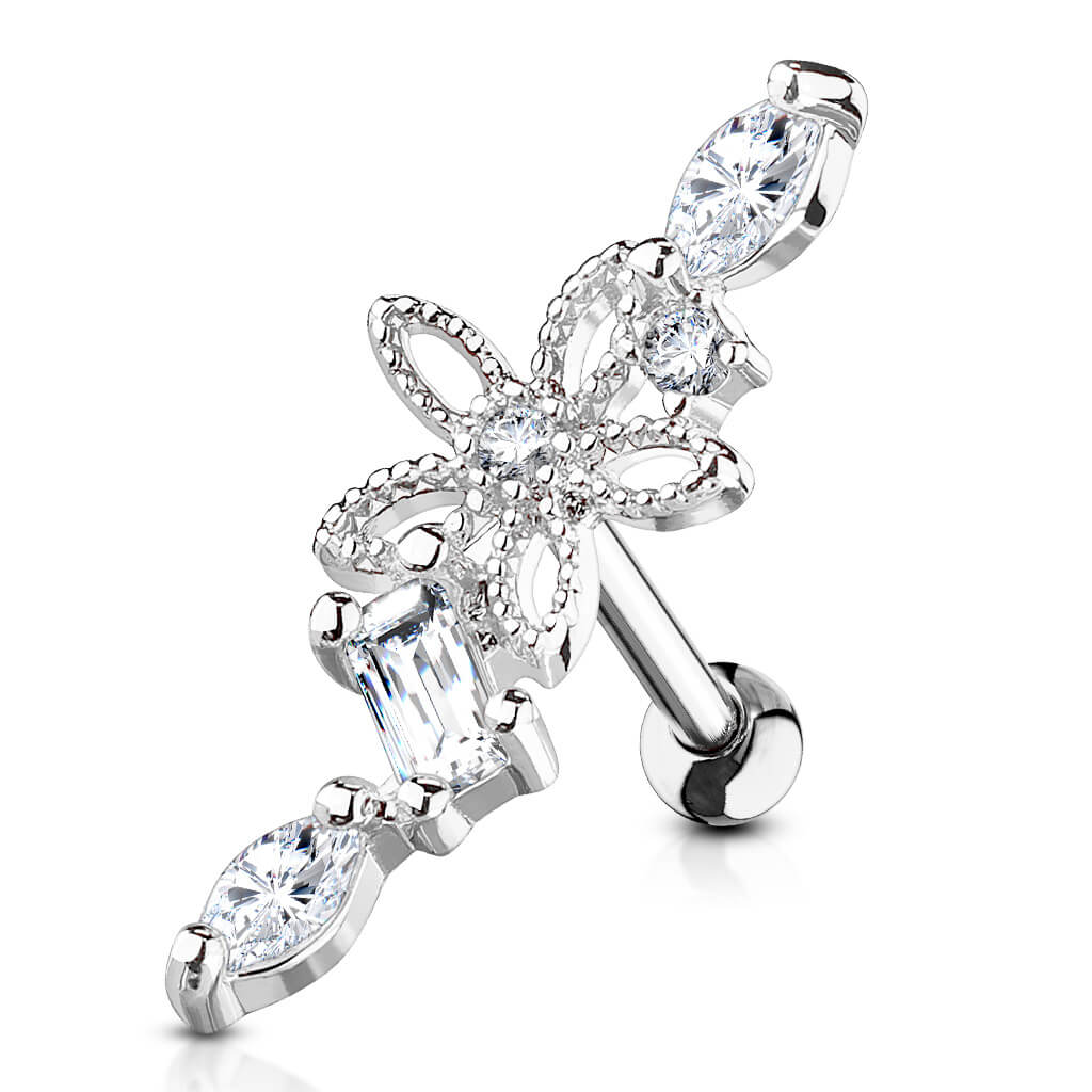 Barbell Flower Zirconia