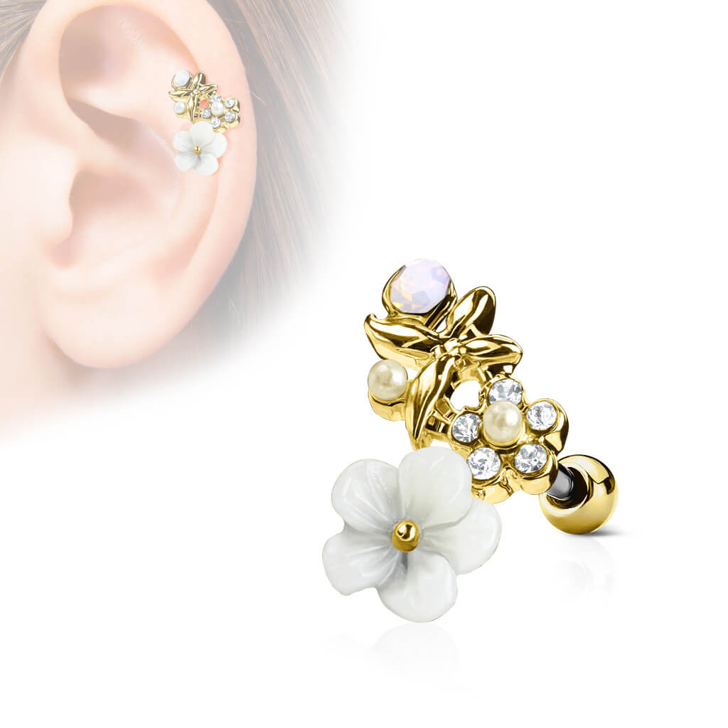 Barbell Blume Zirkonia