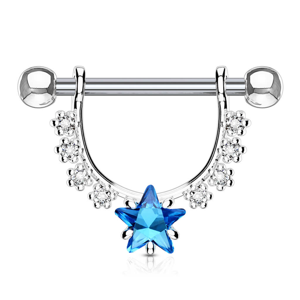 Nipple Piercing Wreath Star dangle Zirconia