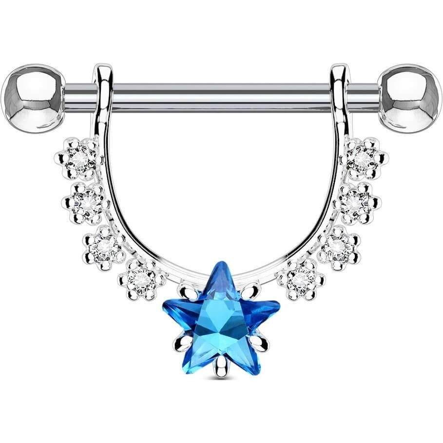 Nipple Piercing Wreath Star dangle Zirconia