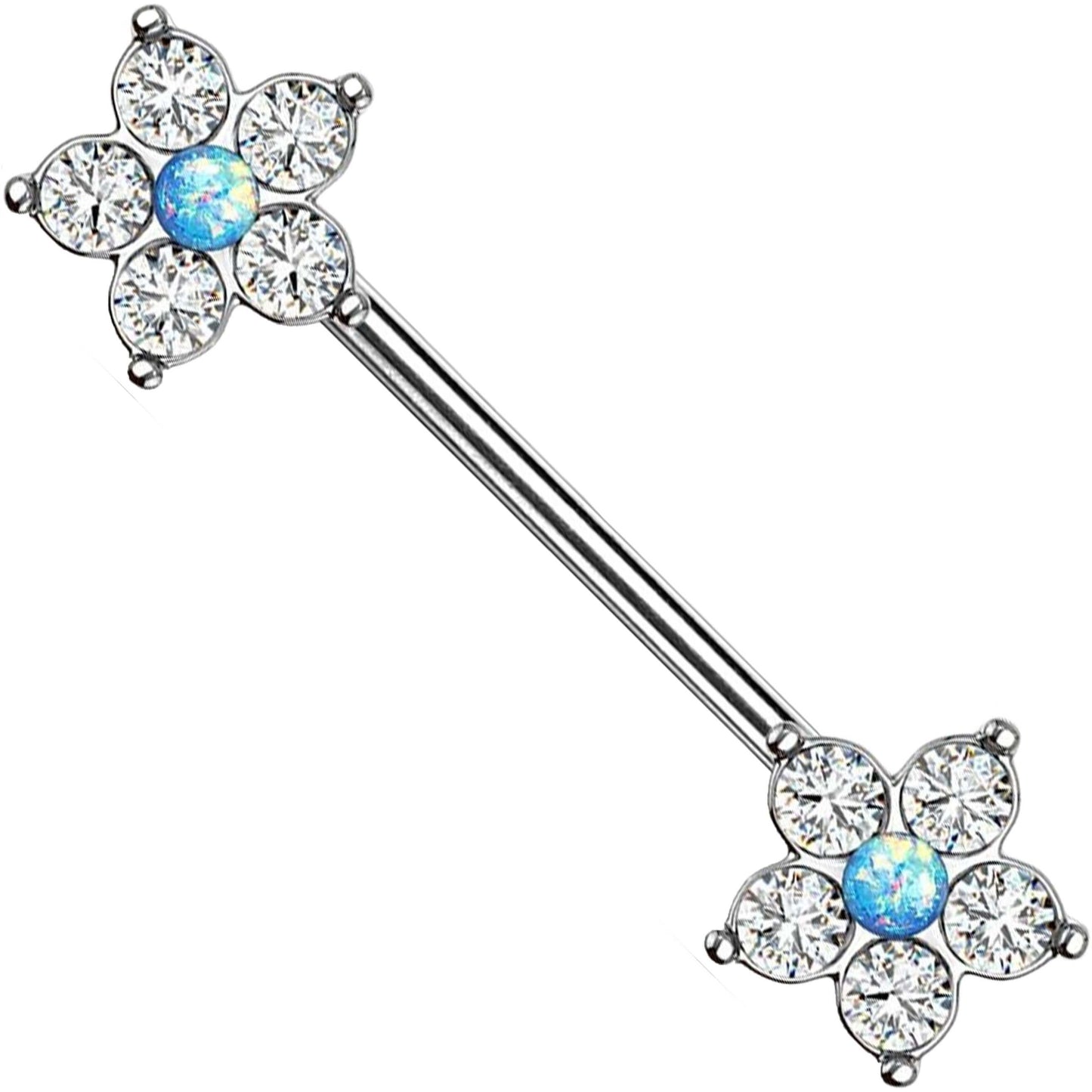 Nippelpiercing Blume Zirkonia Silber