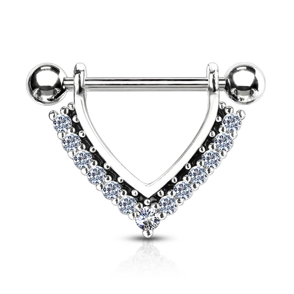 Nipple Piercing Wreath Triangle dangle Zirconia