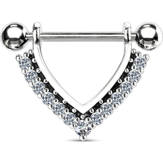 Nipple Piercing Wreath Triangle dangle Zirconia