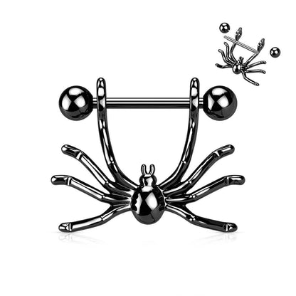 Nipple Piercing Spider Silver