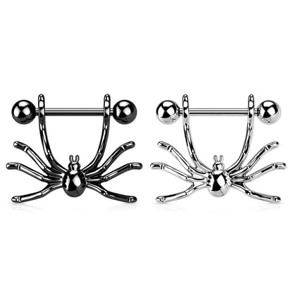 Nippelpiercing Spinne Silber