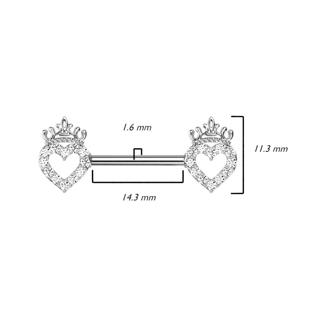 Corazón Corona Circonita Pezón