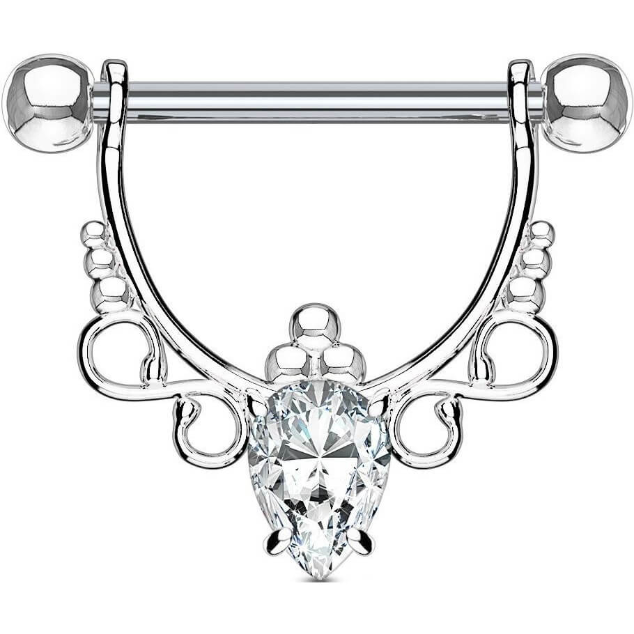 Nippelpiercing Tropfen beweglich Zirkonia