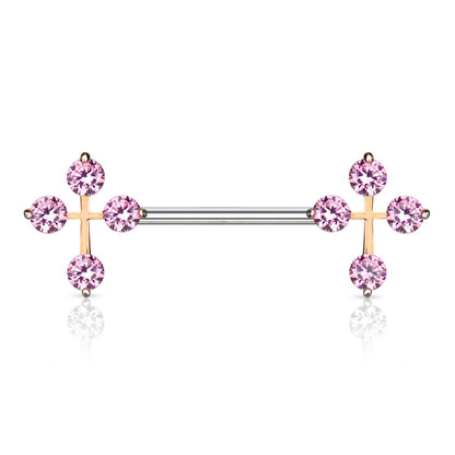 Nipple Piercing Cross Zirconia