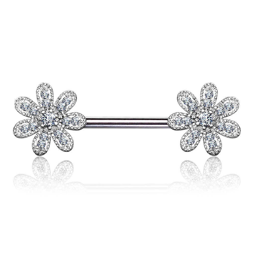 Nippelpiercing Blumen Zirkonia