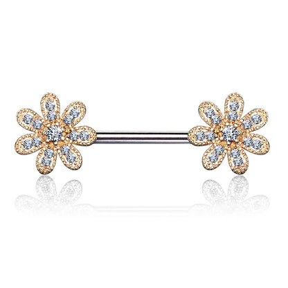 Nippelpiercing Blumen Zirkonia