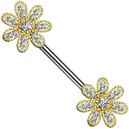 Nipple Piercing Flower Zirconia