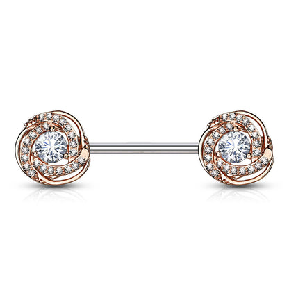 Piercing Capezzolo Rose di zirconi