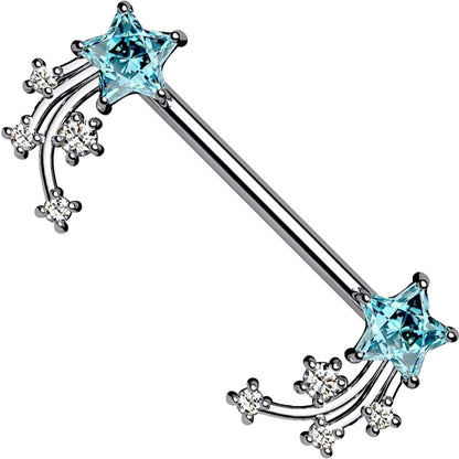 Nipple Piercing Shooting Star Zirconia Silver