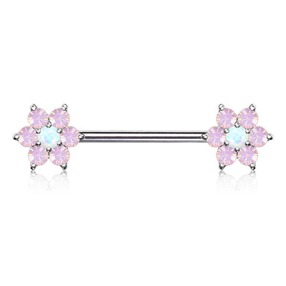 Nippelpiercing Blume Opal