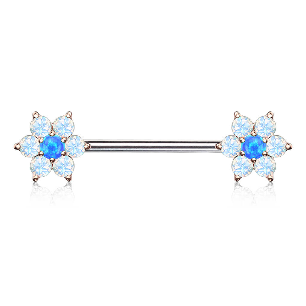 Nipple Piercing Flower Opal