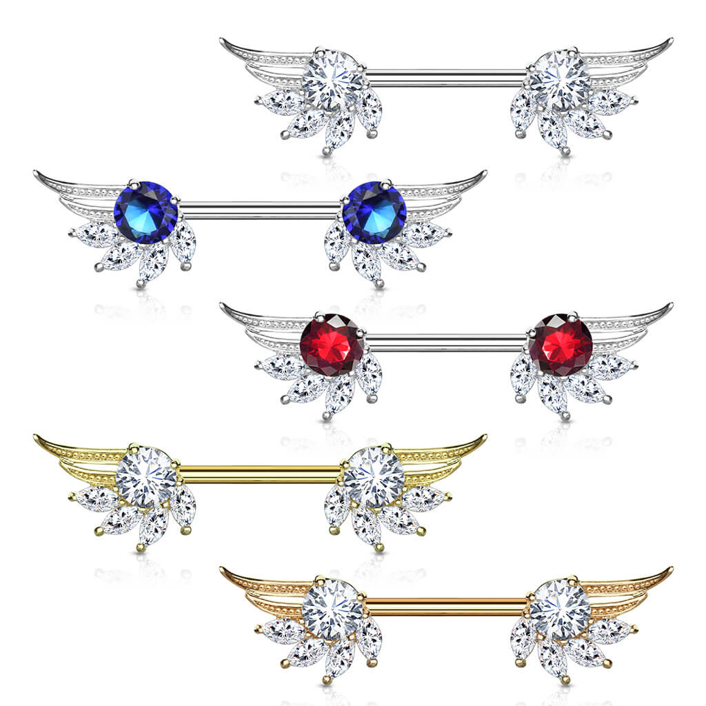 Nipple Piercing Angel Wings Zirconia