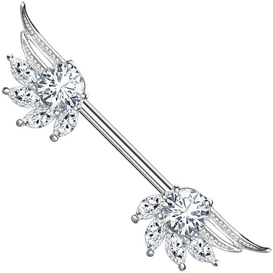 Nipple Piercing Angel Wings Zirconia