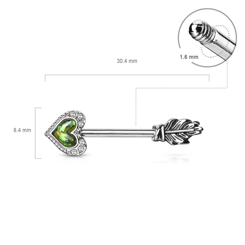 Corazón Flecha Ópalo Pezón