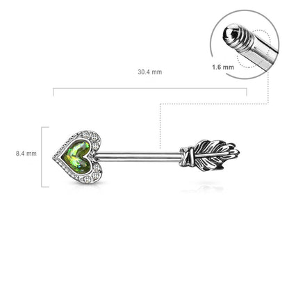 Téton Flèche Cœur Opale