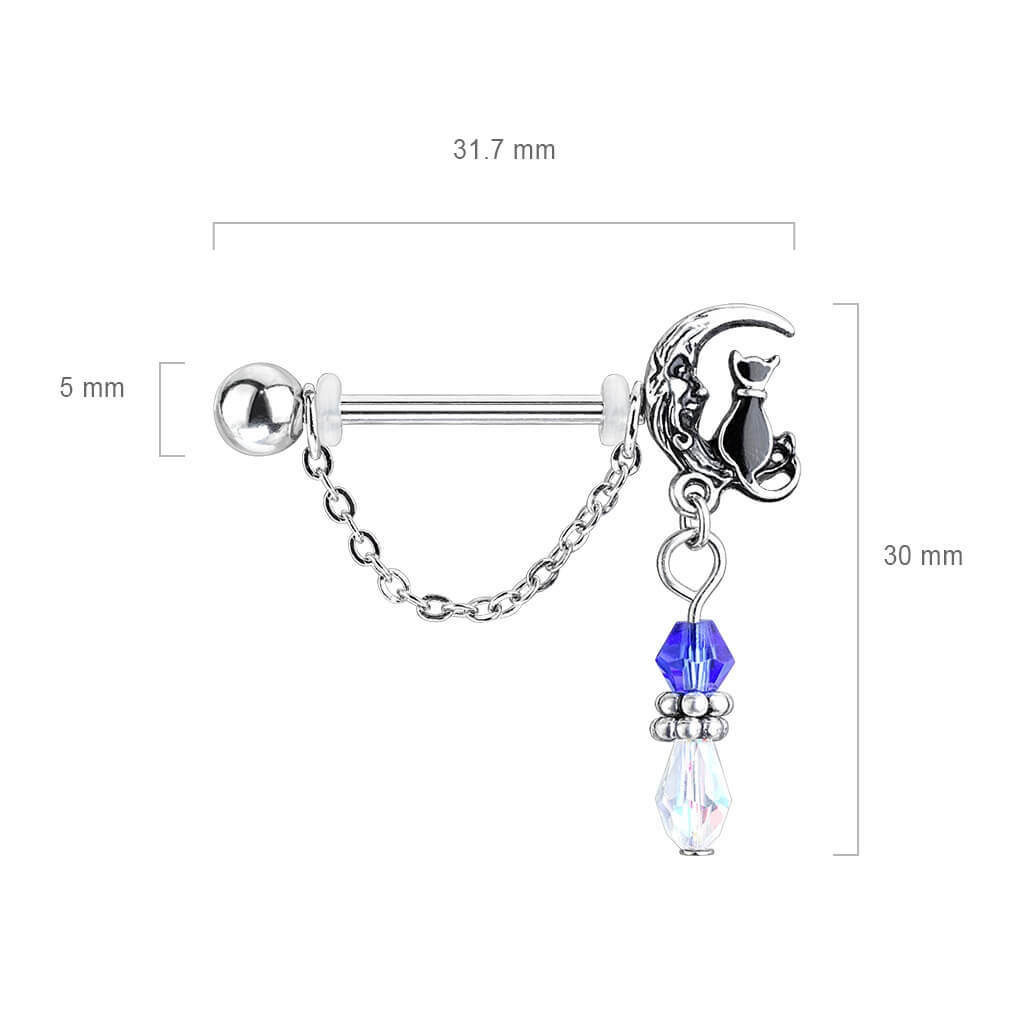 Téton Pendentif Chaine Lune