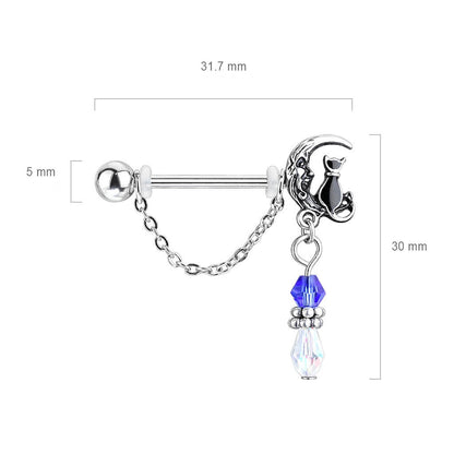 Téton Pendentif Chaine Lune