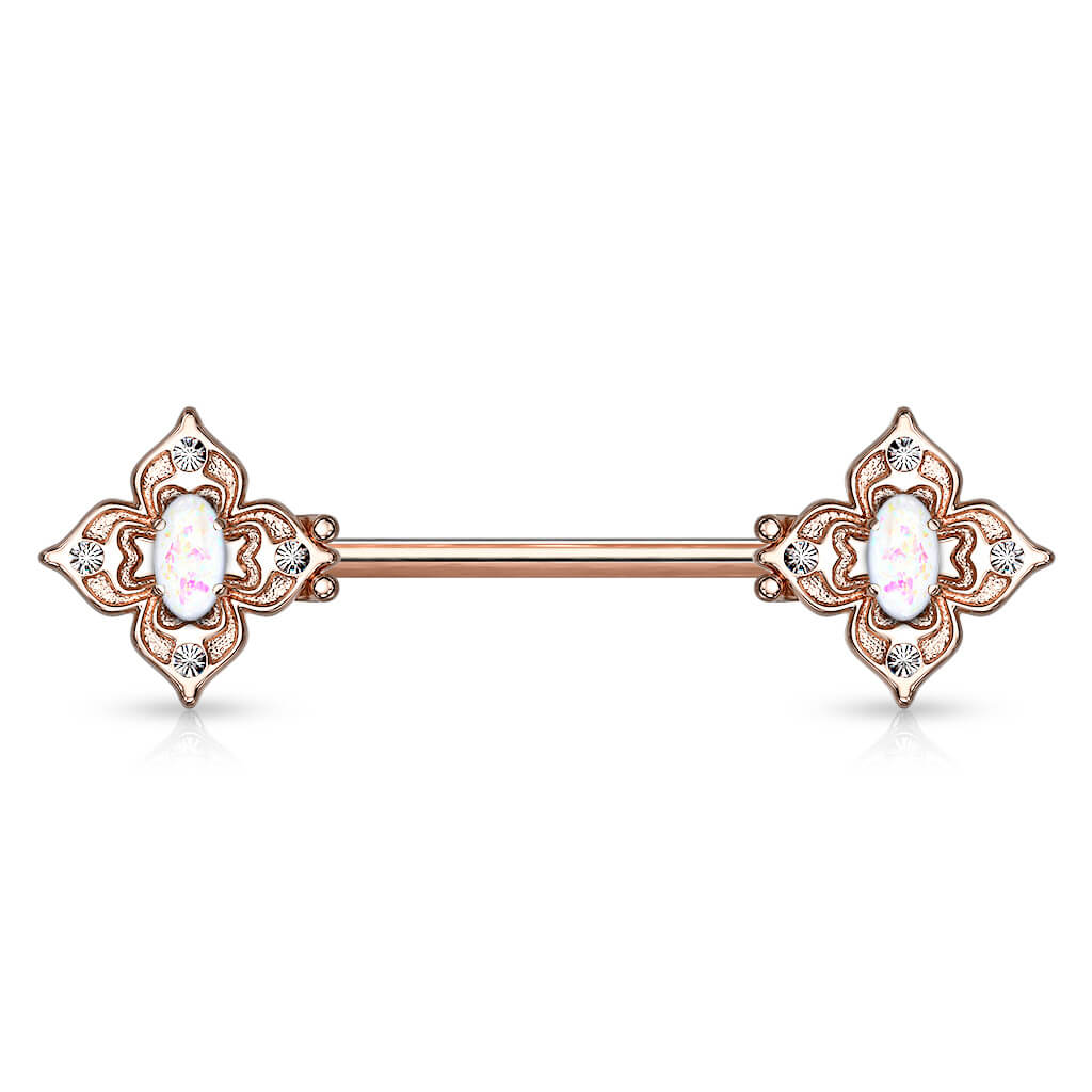 Nippelpiercing Blume Zirkonia Opal