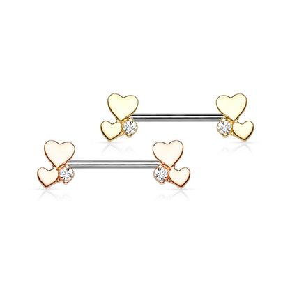 Piercing Capezzolo Cuore con Zircone