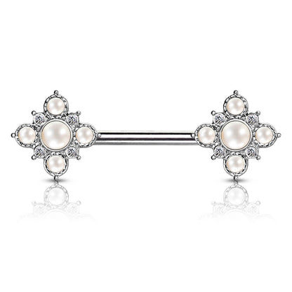 Piercing Capezzolo Fiore di perle e zirconi