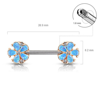 Nipple Piercing Flowers Opal