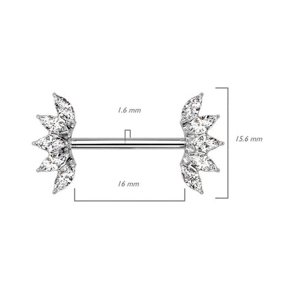 Nipple Piercing Marquise Cut 5 cubic Zirconia