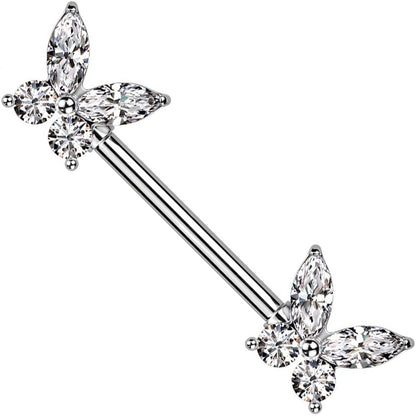 Nipple Piercing Butterfly Zirconia