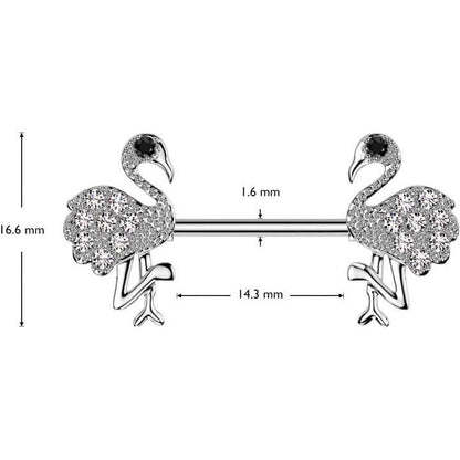 Barbell flamingo zirconia