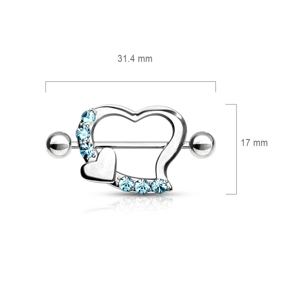 Téton Double Cœur Zircone