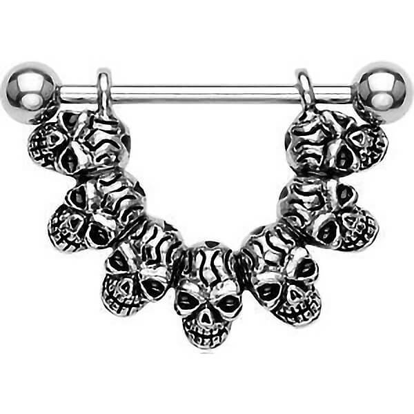 Nipple Piercing Skulls dangle