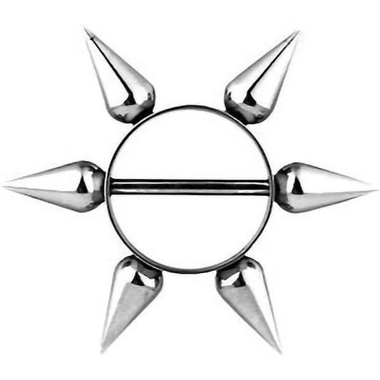 Nipple Piercing Spike Wreath Silver