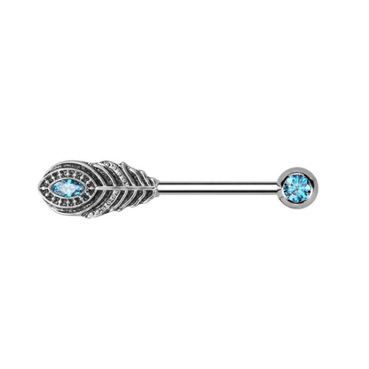 Barbell Feather Zirconia