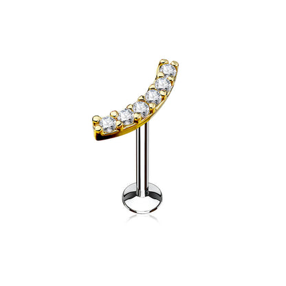 Labret Blume Zirkonia Innengewinde