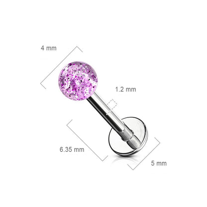 Labret Acryl Glitzer Kugel