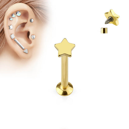 Labret Star Internally Threaded