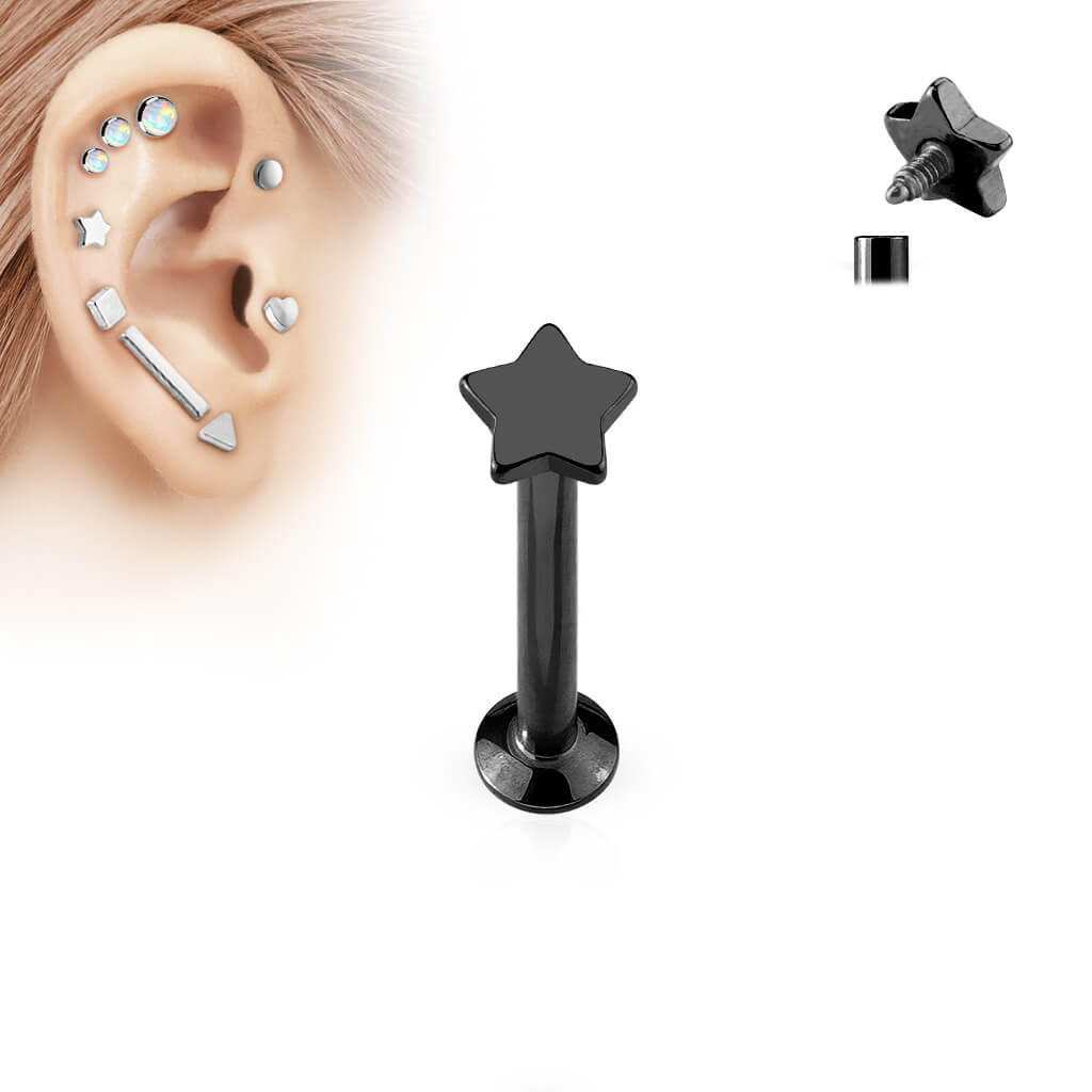 Labret Star Internally Threaded